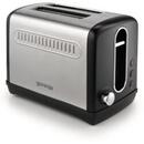 Prajitor de paine Gorenje T1100CLBK Toaster, Power 1100 W, 2 slots, Plastic/Metal, Black/Stainless steel