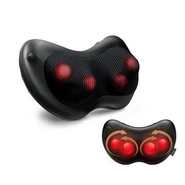 Naipo Shiatsu Pillow Massager with Heat for Back and Neck, Black