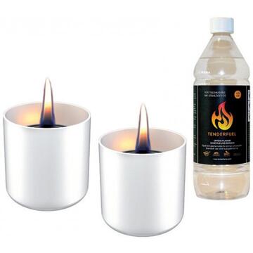 Tenderflame Lilly 8 cm, 0,5 L, White (2 pack)