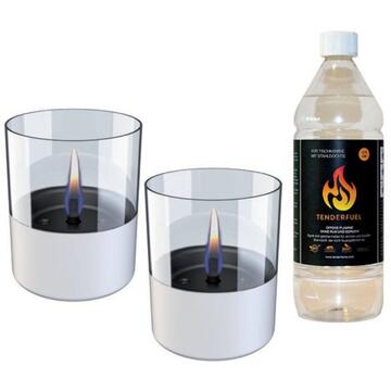 Tenderflame Lilly 10 cm, 0,7 L, White (2 pack)