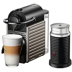 Espressor Krups Espressor cu capsule Nespresso Pixie Aeroccino 3 XN305T, 1260 W, 0,7 L, 19 bar, Titan