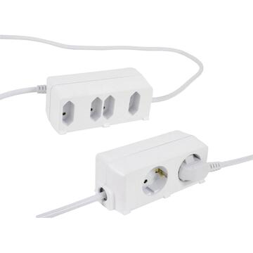 Prelungitor REV Multiple Socket Outlet BiniPlus 6-fold white