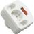 Prelungitor REV 3-fold Adapter w. switch white