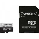 Card memorie Transcend microSDXC 350V    64GB Class 10 UHS-I U1