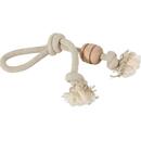 Jucarii animale ZOLUX WILD MIX Rope toy with a handle and a wooden disc