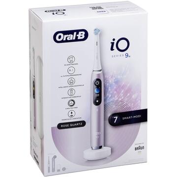 Braun Oral-B iO-9n, 34800 rotatii/ minut, Display Color, 7 programe, 3D Teeth Tracking, Carcasa de incarcare Power2Go, White