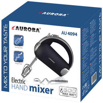 Mixer Aurora AU 4094 500W 5 viteze Turbo Negru
