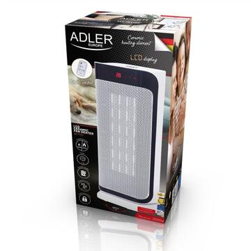 Adler Aeroterma ceramica LCD cu telecomanda AD 7723 2000W Alb