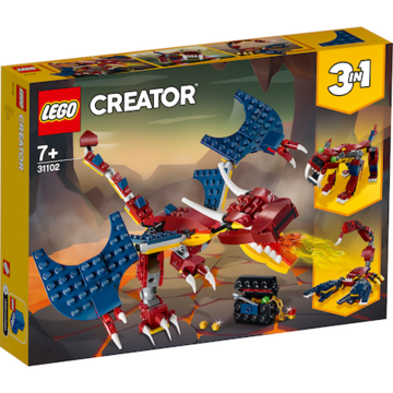 LEGO Creator 3 in 1 - Dragon de foc 31102, 234 piese