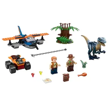 LEGO Jurassic World - Velociraptor: misiunea de salvare cu biplanul 75942, 101 piese