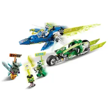 LEGO NINJAGO - Masinile rapide de curse ale lui Jay si Lloyd 71709, 322 piese