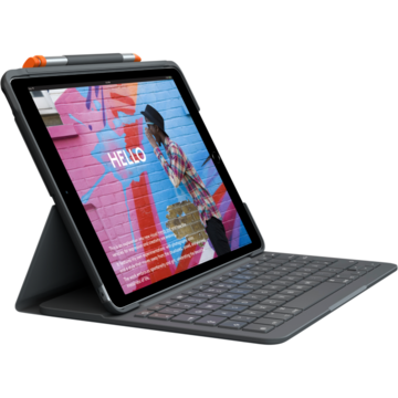 Husa cu tastatura Logitech Slim Folio pentru iPad (7th gen) / iPad Air (3rd gen), Black