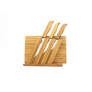 Lamart BAMBOO LT2056 Ceramic knives set with cutting board, stand and handles made from bamboo