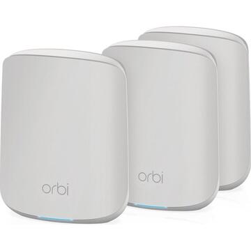 Router wireless Netgear Orbi Mesh WiFi System (RBK353) | WiFi 6 Mesh Router with 2 Satellite Extenders |WiFi Mesh Whole Home Dual Band Coverage up to 3,750 sq. ft. and 30 Devices | AX1800 WiFi 6 (Up to 1.8 Gbps)
