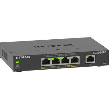 Switch Netgear GS305EPP Managed L2/L3 Gigabit Ethernet (10/100/1000) Power over Ethernet (PoE) Black