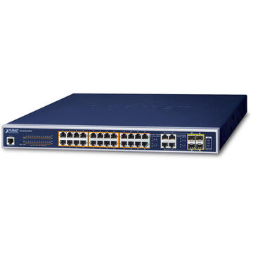 Switch PLANET GS-4210-24P4C network switch Managed L2/L4 Gigabit Ethernet (10/100/1000) Power over Ethernet (PoE) 1U Blue