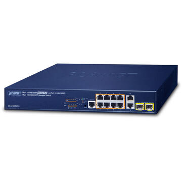 Switch PLANET GS-4210-8P2T2S network switch Managed L2/L4 Gigabit Ethernet (10/100/1000) Power over Ethernet (PoE) 1U Blue