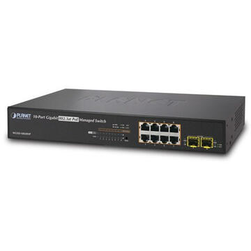 Switch Planet WGSD-10020HP network switch Managed L2+ Gigabit Ethernet (10/100/1000) Black 1U Power over Ethernet (PoE)