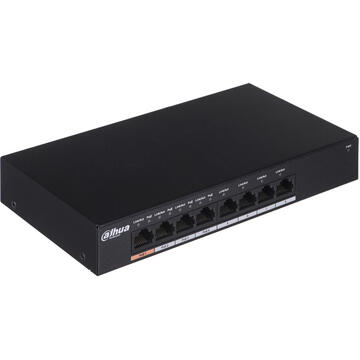 Switch Dahua Europe PFS3008-8GT-60 network switch Unmanaged L2 Gigabit Ethernet (10/100/1000) Black Power over Ethernet (PoE)