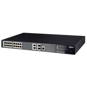 Switch Dahua Europe PFS4220-16P-250 network switch Managed L2 Fast Ethernet (10/100) Black Power over Ethernet (PoE)