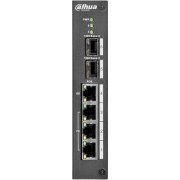 Switch Dahua Europe PFS4206-4P-96 network switch Managed L2 Fast Ethernet (10/100) Black Power over Ethernet (PoE)