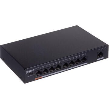 Switch Dahua Europe PFS3009-8ET-96 network switch Unmanaged L2 Fast Ethernet (10/100) Black Power over Ethernet (PoE)