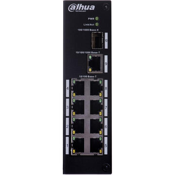 Switch Dahua Europe PFS3110-8T network switch Unmanaged L2 Fast Ethernet (10/100) Black