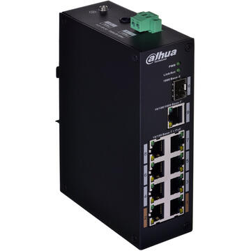 Switch Dahua Europe PFS3110-8ET-96 network switch Unmanaged Fast Ethernet (10/100) Black Power over Ethernet (PoE)