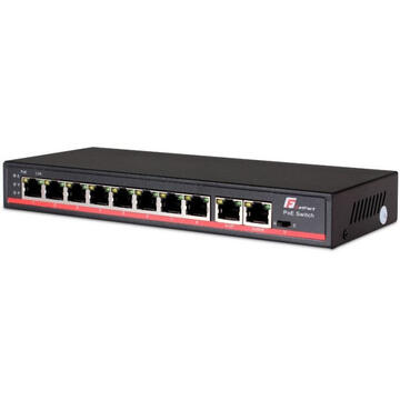 Switch GetFort GF-110DWH-8P-120 network switch Unmanaged Fast Ethernet (10/100) Power over Ethernet (PoE) Black