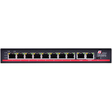Switch GetFort GF-210D-8P-120 network switch Unmanaged L2 Gigabit Ethernet (10/100/1000) Power over Ethernet (PoE) Black