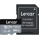 Card memorie 64GB Lexar® High-Performance 1066x microSDXC™ UHS-I, up to 160MB/s read 70MB/s write C10 A2 V30 U3