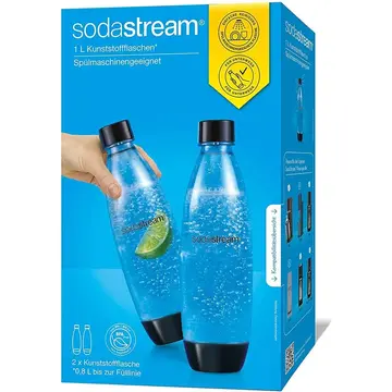 Aparate de preparare sifon SodaStream Set 2 sticle plastic, 1 L, pentru DUO