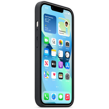 Husa Apple Leather Case with MagSafe pentru iPhone 13, Midnight