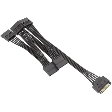 Wazney 4 pin Mole 4pin IDE 1 to 5 SATA 15Pin 1 Male To 5 Female SATA 15 pin Server Hard Drive Power Supply Splitter Cable Cord