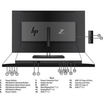 Monitor LED HP Z43 - 42.51 - LED (black, UHD, IPS, DisplayPort, HDMI)