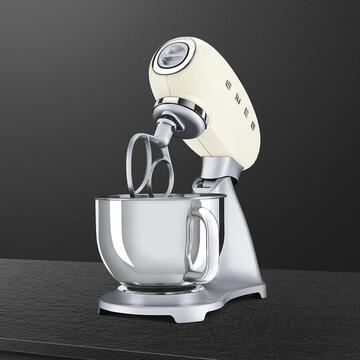 Robot de bucatarie SMEG SMF02 800W 4.8L 10 vitreze Crem/ Argintiu