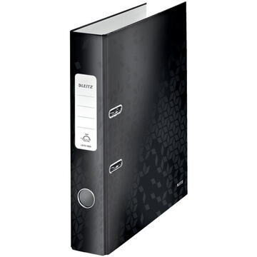 Biblioraft LEITZ 180 WOW, carton laminat, A4, 52 mm, negru