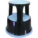 Taburet metalic cu rotile, pentru rafturi inalte, Q-Connect - negru