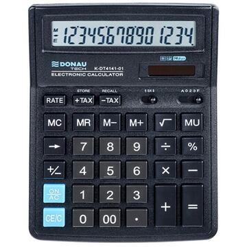 Calculator de birou Calculator de birou, 14 digits, 193 x 143 x 38 mm, DonauTech DT4141- negru