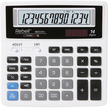 Calculator de birou Calculator de birou, 14 digits, 156 x 156 x 30 mm, Rebell BDC 314 BX - alb