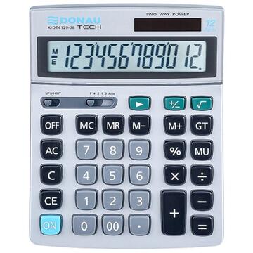 Calculator de birou Calculator de birou, 12 digits, Donau Tech DT4129 - argintiu
