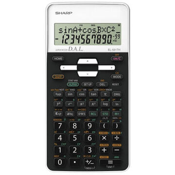 Calculator de birou Calculator stiintific, 10 digits, 273 functii, 161x80x15mm, dual power, SHARP EL-531THWH-negru/alb