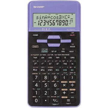 Calculator de birou Calculator stiintific, 10 digits, 273 functii, 161x80x15mm, dual power, SHARP EL-531THBVL-negru/viol