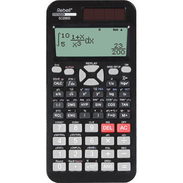 Calculator de birou Calculator stiintific, 12 digits, 417 functii, 162 x 82 x 18 mm, Rebell - negru
