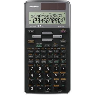 Calculator de birou Calculator stiintific, 10 digits, 400+ functii, 161x80x15 mm, dual power, SHARP EL-520TGGY - gri