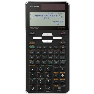 Calculator de birou Calculator stiintific, 16 digits, 422 functii, 166x80x14 mm, dual power, SHARP EL-W531TGWH - alb/neg