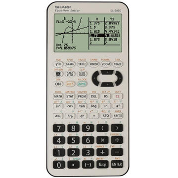 Calculator de birou Calculator grafic, 827 functii, SHARP EL-9950L - alb/negru