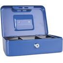 Caseta (cutie) metalica pentru bani, 250 x 180 x 90 mm, DONAU - albastru