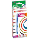 Set ALPINO Crea+ Glitter marker, 6 culori/set