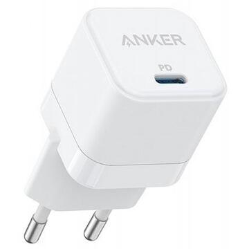 Incarcator de retea Anker PowerPort III Cube USB-C 20W, Alb-Gri